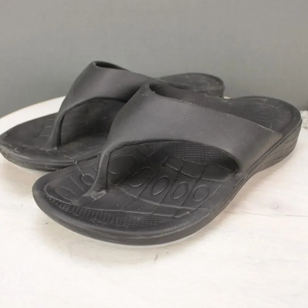 Aetrex Comfort Slide Sandals Mens 10 Black Synthetic Orthopedic